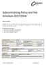 Subcontracting Policy and Fee Schedule 2017/2018
