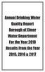 Annual Drinking Water Quality Report Borough of Elmer Water Department For the Year 2018 Results From the Year 2015, 2016 & 2017