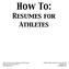 How To: Resumes for Athletes