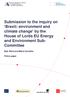 Submission to the inquiry on Brexit: environment and climate change by the House of Lords EU Energy and Environment Sub- Committee