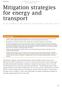 Mitigation strategies for energy and transport