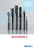 SOLID END MILLS CATALOGUE & TECHNICAL GUIDE 2015