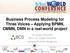 Business Process Modeling for Three Voices Applying BPMN, CMMN, DMN in a real-world project
