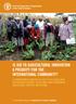 Is aid to agricultural innovation a priority for the international community?