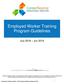 Employed Worker Training Program Guidelines