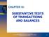 CHAPTER 10: SUBSTANTIVE TESTS OF TRANSACTIONS AND BALANCES