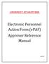Electronic Personnel Action Form (epaf) Approver Reference Manual