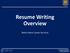 Resume Writing Overview