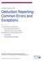 Deduction Reporting: Common Errors and Exceptions