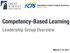 Competency-Based Learning. Leadership Group Overview