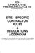 SITE SPECIFIC CONTRACTOR RULES & REGULATIONS ADDENDUM