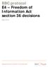 BBC protocol E4 Freedom of Information Act section 36 decisions