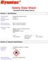 Safety Data Sheet. Dynatex Glass Cleaner. Section 1. Identification. Section 2. Hazards Identification 52185CL10. Manufacturer Stock Numbers