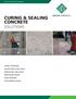 CURING & SEALING CONCRETE SOLUTIONS