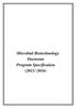 Microbial Biotechnology Doctorate Program Specification (2015/ 2016)