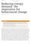Reducing energy demand: the imperative for behavioural change