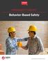 MANAGER'S TOOLKIT. Behavior-Based Safety