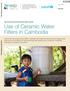 Use of Ceramic Water Filters in Cambodia