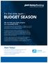 budget season It s that time again We can help your bank prepare for a successful 2014.