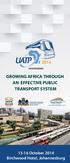 GROWING AFRICA THROUGH AN EFFECTIVE PUBLIC TRANSPORT SYSTEM