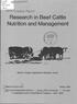 Research in Beef Cattle Nutrition and Management