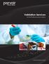 Validation Services. for the Pharmaceutical Industry. World Class Filtration Solutions