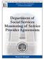 Department of Social Services Monitoring of Service Provider Agreements