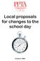 Local proposals for changes to the school day