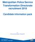 Metropolitan Police Service Transformation Directorate recruitment 2018