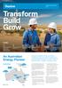 Transform Build Grow. An Australian Energy Pioneer. Inside 2