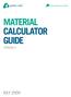 Material Calculator Guide. Version 2