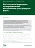 Environmental governance arrangements and environmental principles post- Brexit