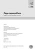 Cage aquaculture. Regional reviews and global overview FAO FISHERIES TECHNICAL PAPER. Edited by