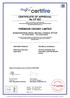 CERTIFICATE OF APPROVAL No CF 302 PREMDOR CROSBY LIMITED