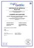 CERTIFICATE OF APPROVAL No CF 479 LEADERFLUSH SHAPLAND