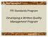 PFI Standards Program. Developing a Written Quality Management Program
