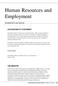 Human Resources and Employment