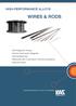 WIRES & RODS. Soft Magnetic Alloys Ductile Permanent Magnets Spring Materials Materials with Controlled Thermal Expansion Special Alloys