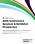 2016 Conference Sponsor & Exhibitor Prospectus