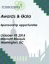 Awards&Gala. Sponsorshipopportunites. October19,2018. Washington,DC