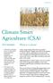Climate Smart Agriculture (CSA)