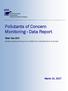 Pollutants of Concern Monitoring - Data Report