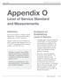Appendix O Level of Service Standard and Measurements