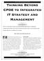 Thinking Beyond CPOE to Integrated IT Strategy and Management