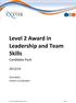 Level 2 Award in Leadership and Team Skills Candidate Pack