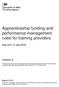 Apprenticeship funding and performance-management rules for training providers