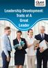 Leadership Development: Traits of A Great Leader
