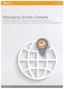 Managing Quality Globally A Practical Guide to Aligning Processes and Content for Greater Collaboration, Easier Governance, and Risk Management
