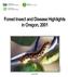 Forest Insect and Disease Highlights in Oregon, 2001