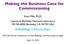 Making the Business Case for Commissioning